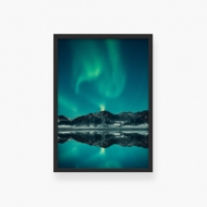 Poster în ramă, Aurora boreala, 30x40 cm
