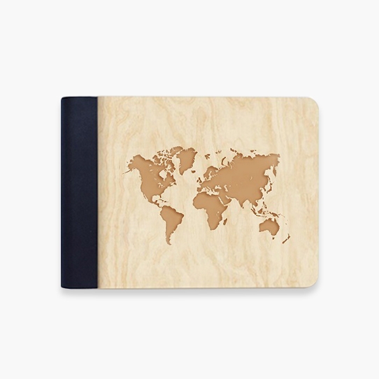 Album de lemn Harta lumii, 18x14 cm