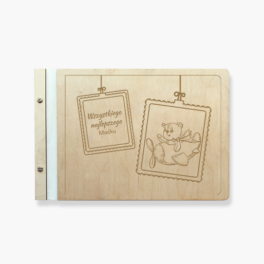 Album de lemn Urs, 34x23 cm