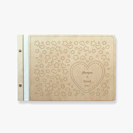 Album de lemn Inimi, 34x23 cm