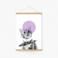 Tablou pe șnur, Pisica cu o muscă, 20x30 cm
