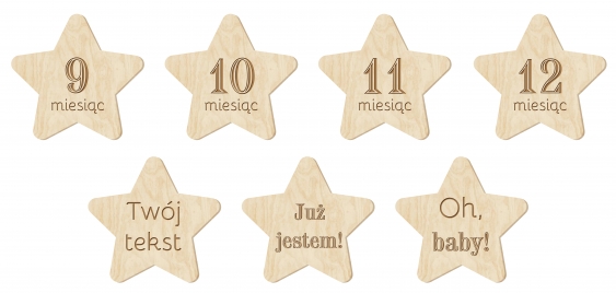 Plăcuță de identificare, Set de 12 luni - Star, 11 cm