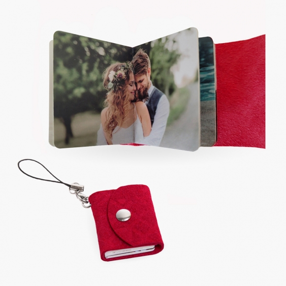 Mini-album Mini album roșu, 3,5x4,5 cm