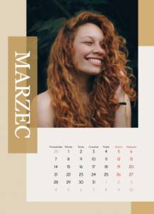 Calendar de perete, Modern beige, 20x30-A4 cm