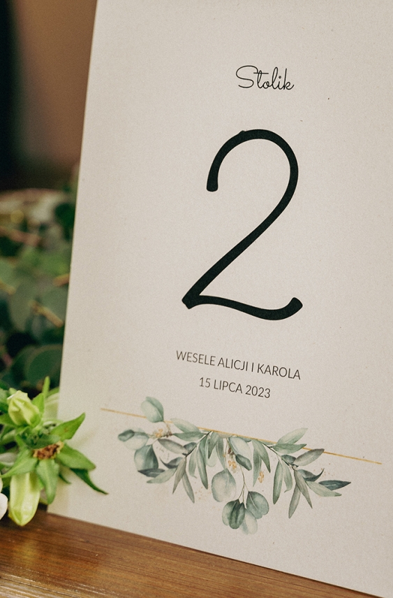 Ro_numer stołu weselnego, Colecție Botanică - versiunea 4
