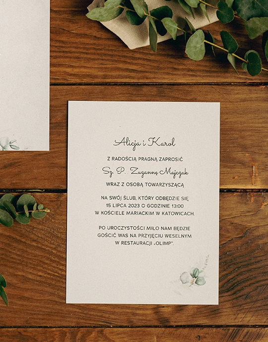 Invitație, Colecția Botanică