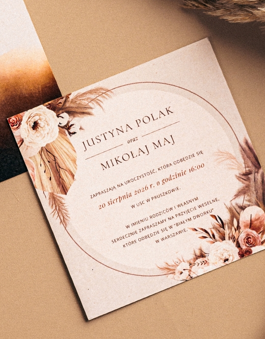 Invitație, Colecția Boho