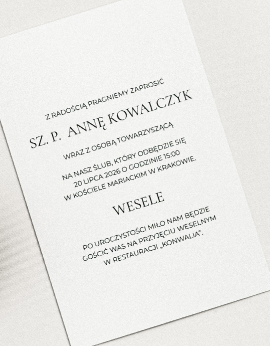 Invitație, Colecție Minimalist