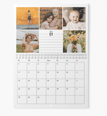 Calendar de perete, Insta colaj calendar cu spirala in interior , 30x20-A4