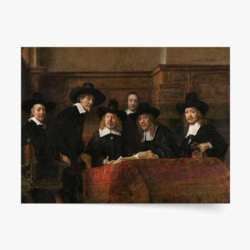 Poster, Sindicurile breslei de îmbrăcăminte, Rembrandt van Rijn, 1662, 60x40