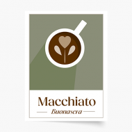 Poster, Coffee - Macchiato, 20x30 cm