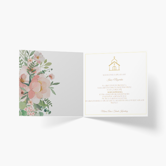 Invitație, Colecția de flori roz