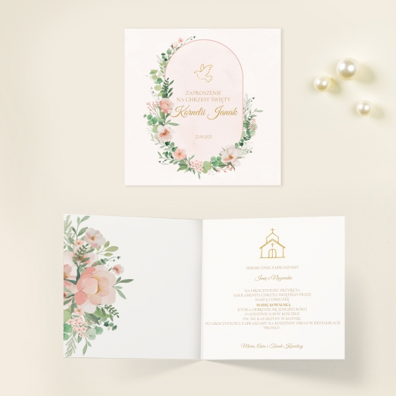 Invitație, Colecția de flori roz