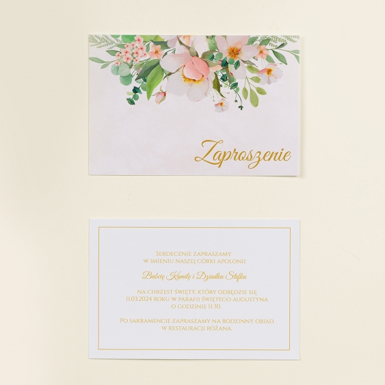 Invitație, Colecția de flori roz