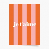 Poster, je t'aime, 20x30 cm