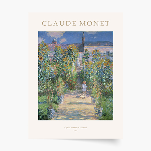 Poster, Monet - Grădina lui Monet din Vétheuil, 30x40