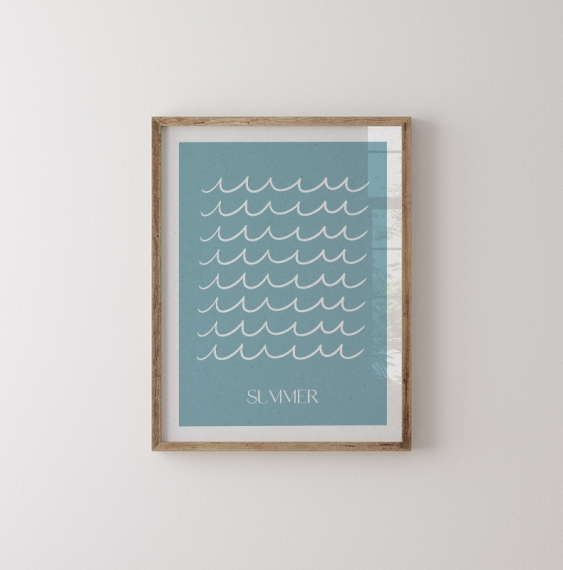 Poster, Valuri albastre de vară, 50x70