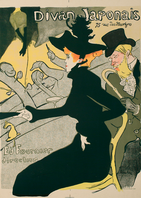 Poster, H. Toulouse-Lautrec „Divanul japonez 75 rue des Martyrs, director Ed Fournier”, 21x30