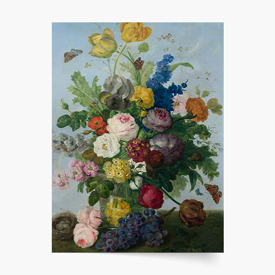Poster, S. Wegmayr „Un buchet de flori și un cuib”, 21x30