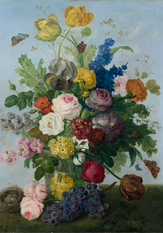 Poster, S. Wegmayr „Un buchet de flori și un cuib”, 21x30