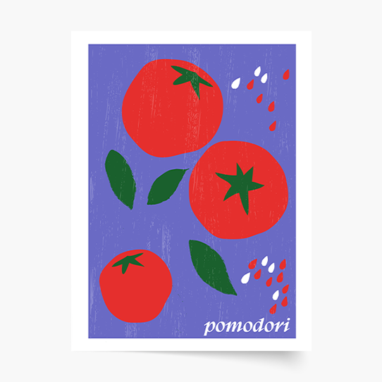 Poster, Bucătărie italiană - Pomodori, 21x30