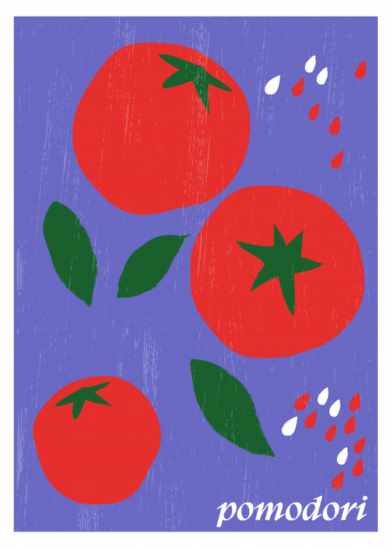 Poster, Bucătărie italiană - Pomodori, 21x30