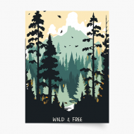 Poster,  Pădure: Wild&Free, 20x30 cm