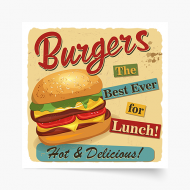 Poster, Best Burgers, 30x30 cm