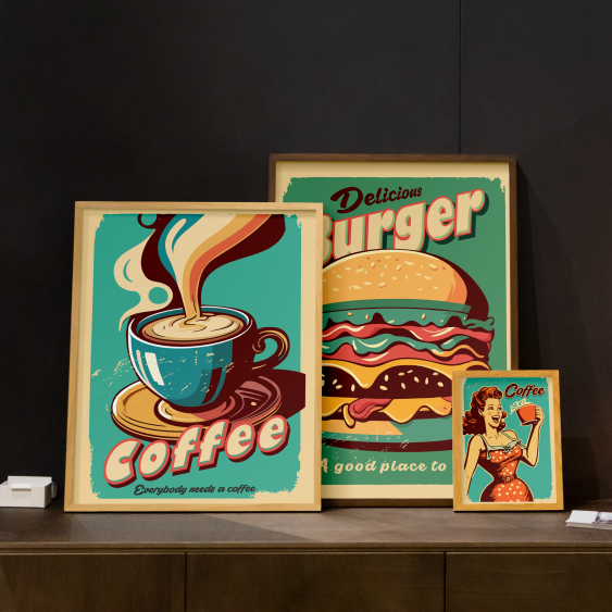 Poster, Doamnă cu cafea, 21x30