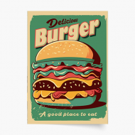 Poster, Burger, 20x30 cm