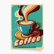 Poster, American Coffee, 20x30 cm