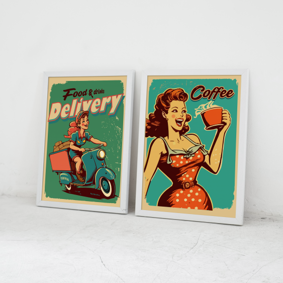 Poster, Doamnă cu cafea, 21x30