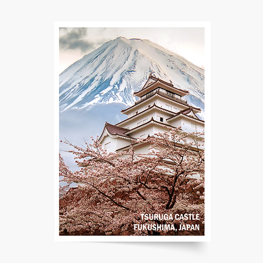 Poster, Japonia: Castelul Tsuruga, Fukushima, 21x30