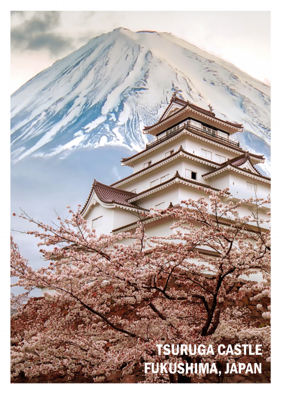 Poster, Japonia: Castelul Tsuruga, Fukushima, 21x30