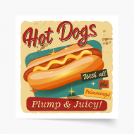 Poster, Hot Dogs, 30x30 cm