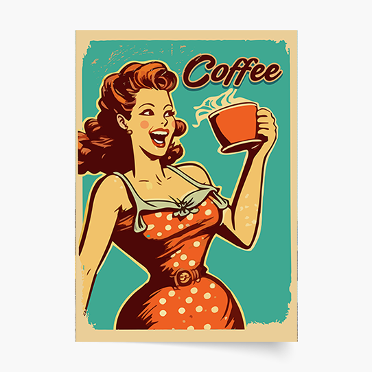 Poster, Doamnă cu cafea, 21x30