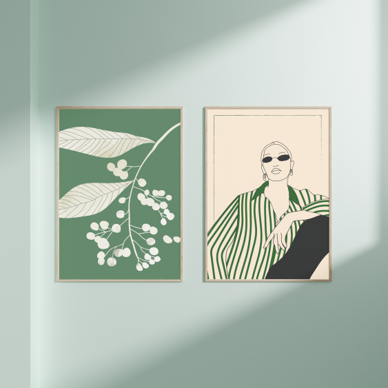 Poster, Femeie - Frunze II, 50x70
