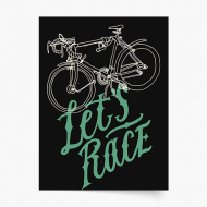 Poster, Bikes - Let's race, 20x30 cm