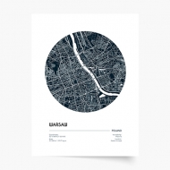 Poster, Maps: Warsaw, 20x30 cm