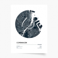 Poster, Maps: Copenhagen, 20x30 cm