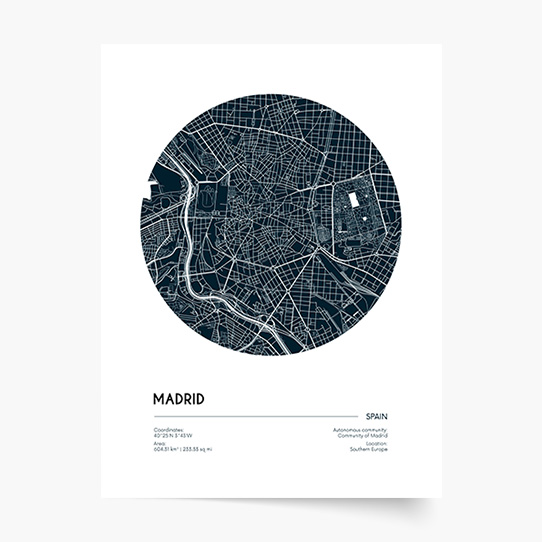 Poster, Hărți: Madrid, 21x30