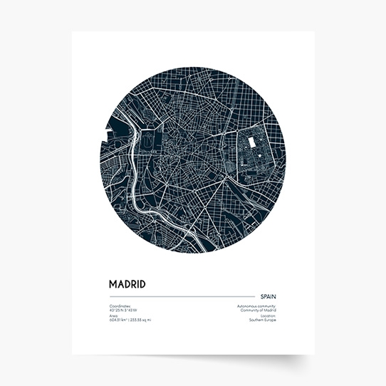 Poster, Hărți: Madrid, 21x30