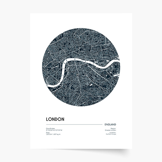 Poster, Hărți: Londra, 50x70