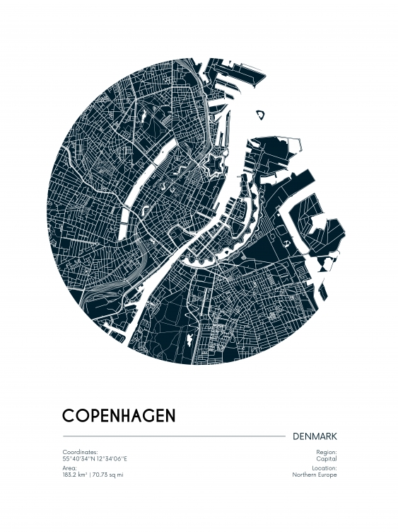 Poster, Hărți: Copenhaga, 21x30