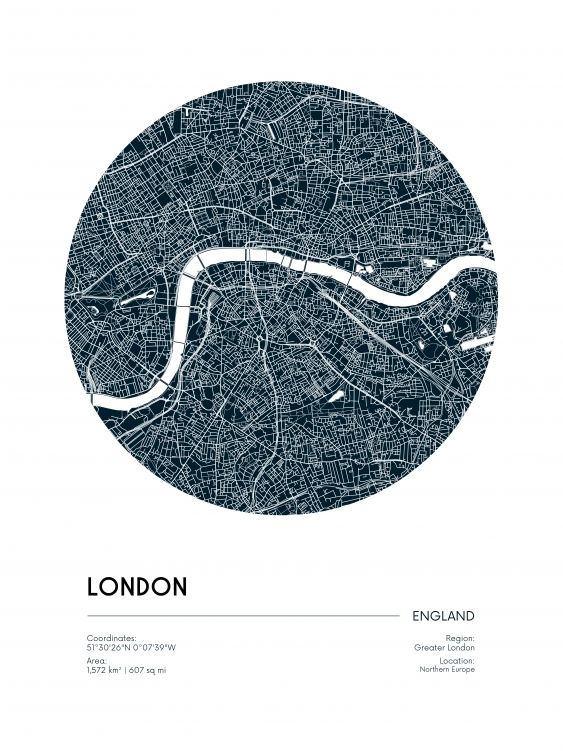 Poster, Hărți: Londra, 21x30