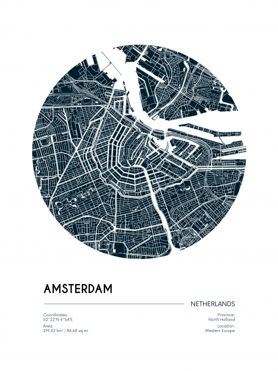 Poster, Hărți: Amsterdam, 21x30