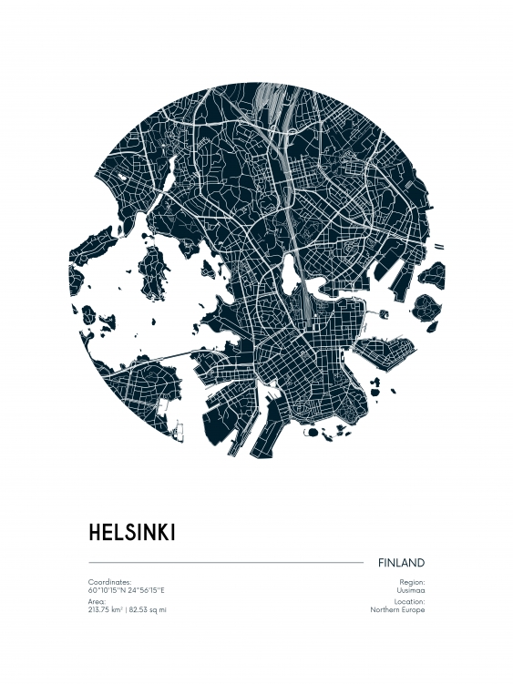 Poster, Hărți: Helsinki, 21x30