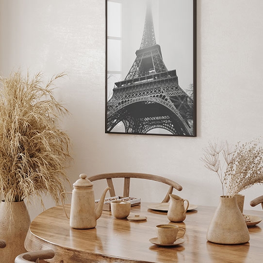 Poster, Alb-negru: Turnul Eiffel, 30x40