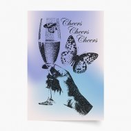 Poster, Vintage: Cheers, 20x30 cm