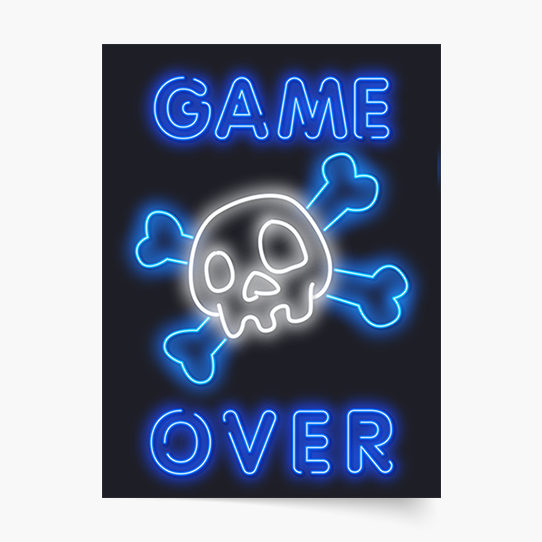 Poster, Jocuri: Game over Skull, 21x30